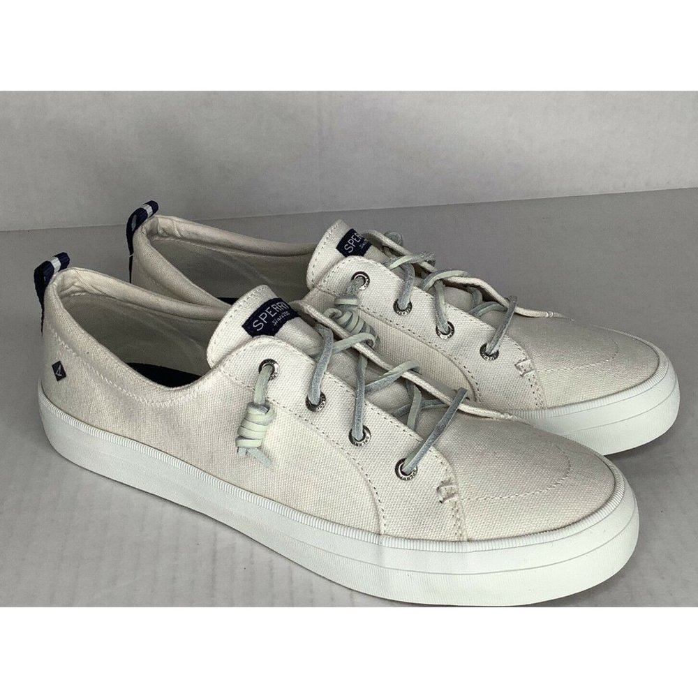 Sperry top sider Crest Vibe Washed linen white Women's size 12m